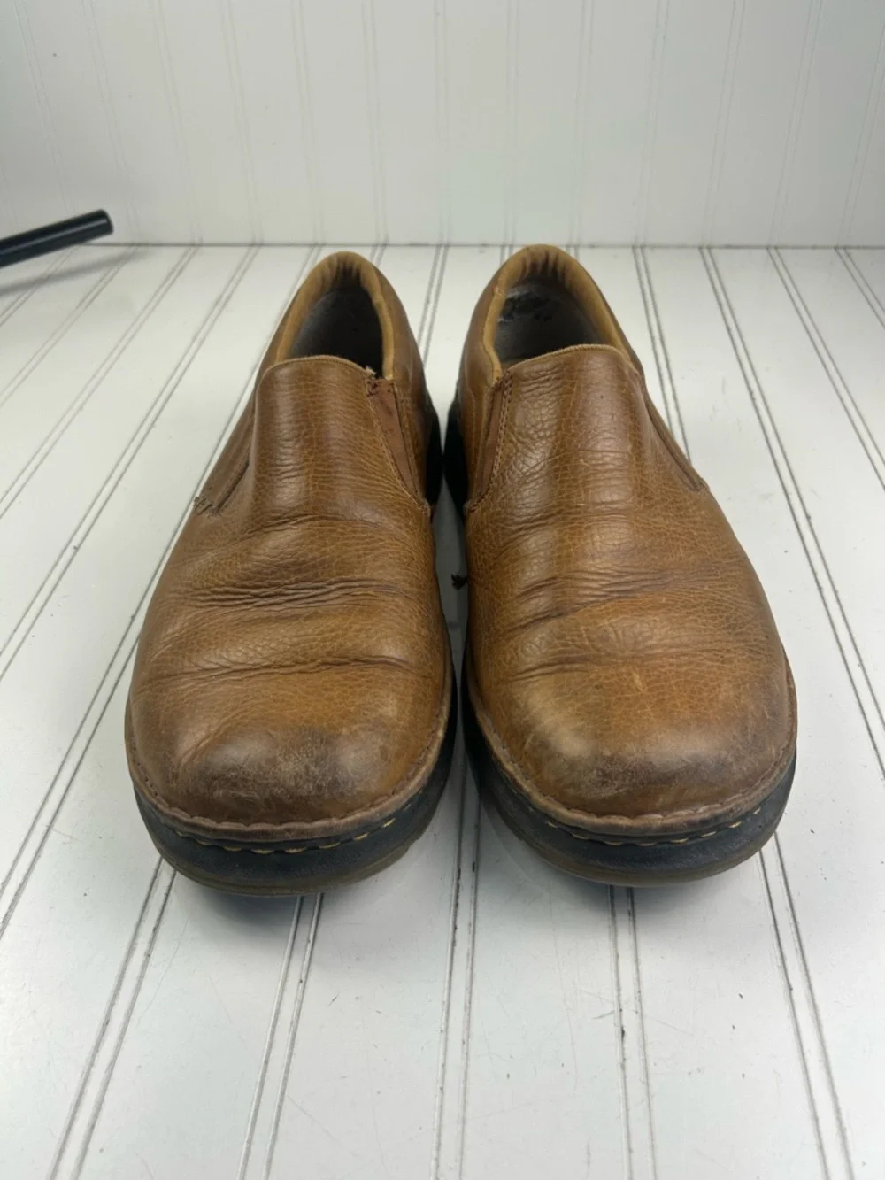 Dr Martens Boyle Grizzly Leather Slip On Shoes Tan Casual Comfort Men’s Size 11M